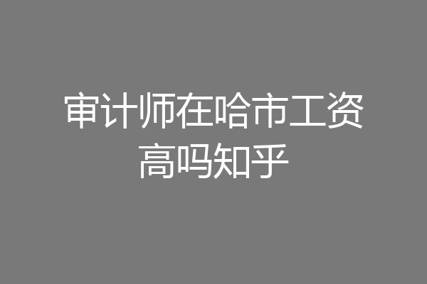 审计师在哈市工资高吗知乎