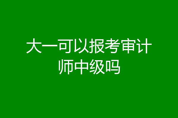 大一可以报考审计师中级吗