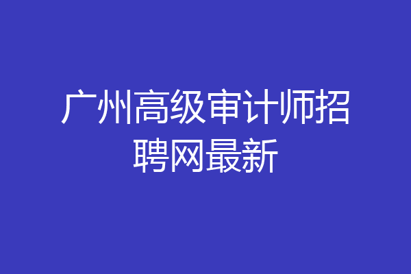 广州高级审计师招聘网最新