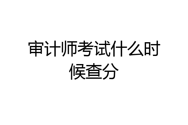 审计师考试什么时候查分
