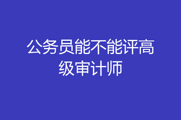 公务员能不能评高级审计师