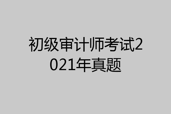 初级审计师考试2021年真题
