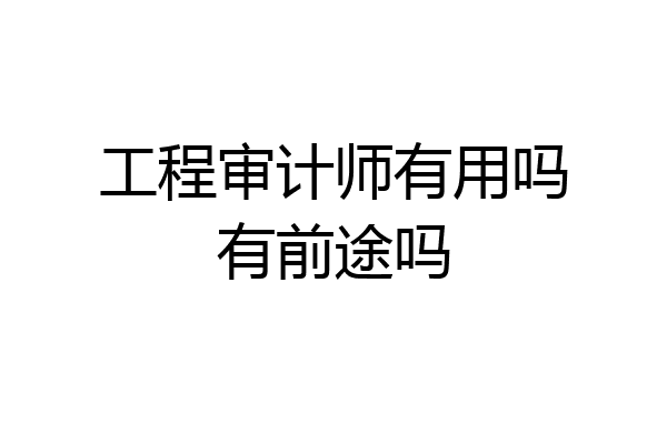 工程审计师有用吗有前途吗