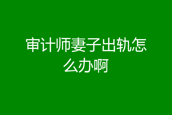 审计师妻子出轨怎么办啊