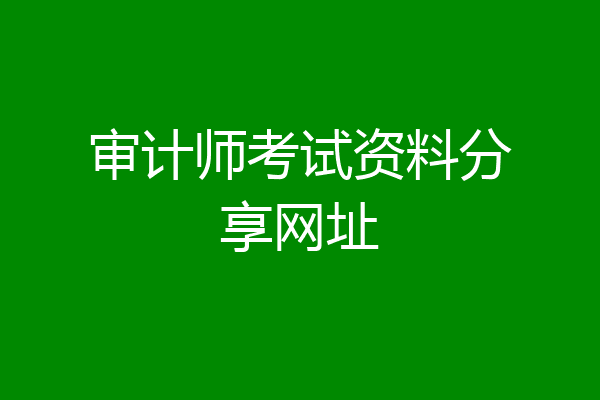 审计师考试资料分享网址