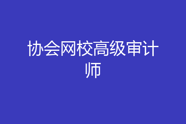 协会网校高级审计师