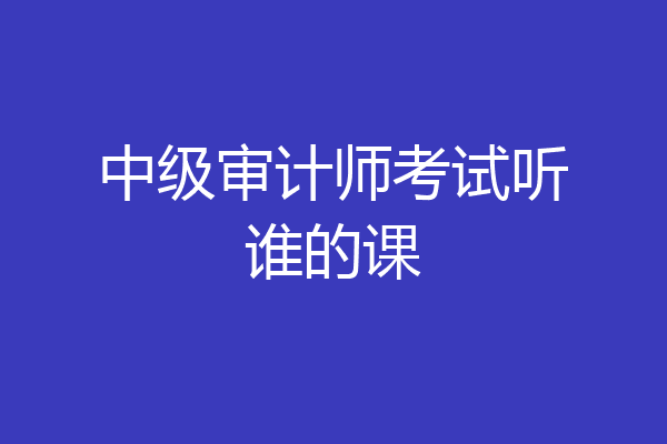 中级审计师考试听谁的课