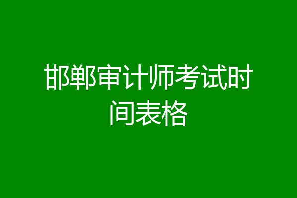 邯郸审计师考试时间表格