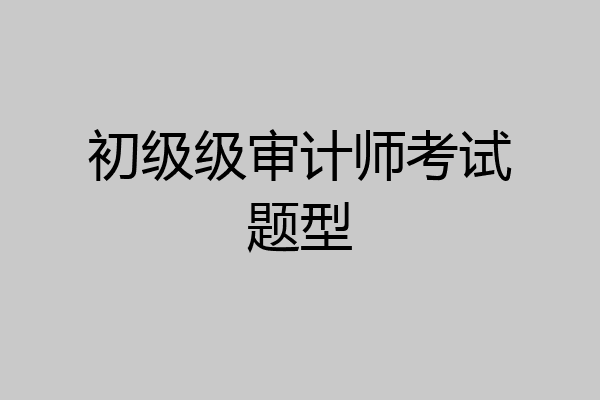 初级级审计师考试题型