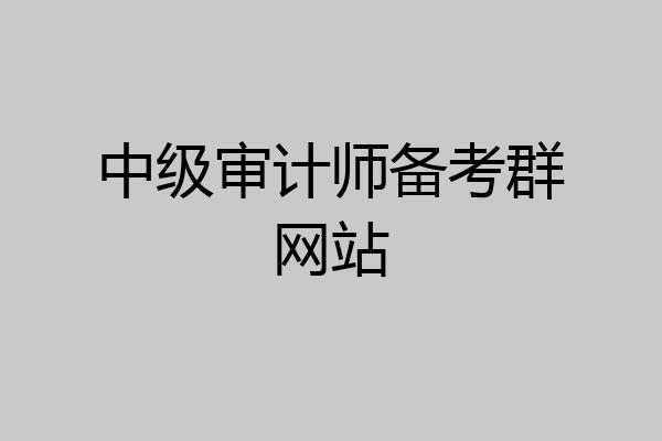 中级审计师备考群网站