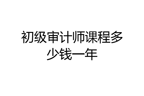 初级审计师课程多少钱一年