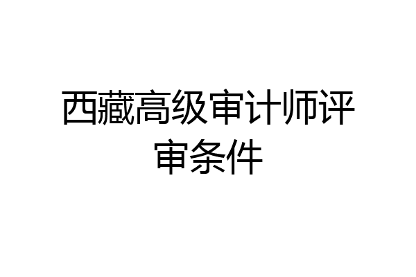 西藏高级审计师评审条件