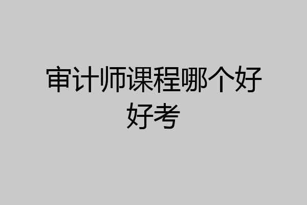 审计师课程哪个好好考