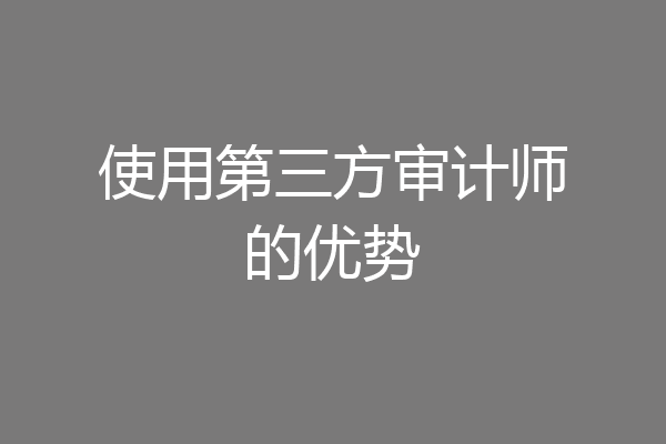 使用第三方审计师的优势
