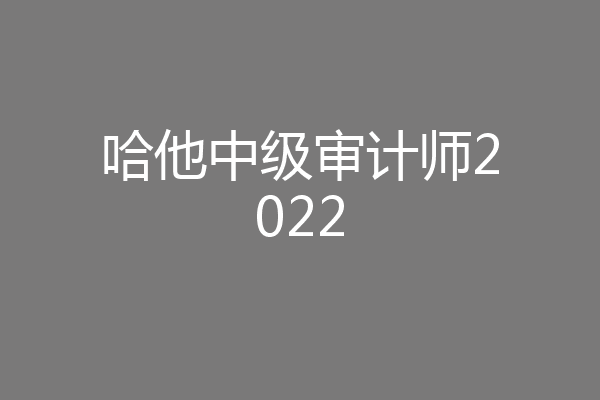 哈他中级审计师2022