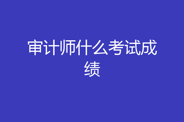 审计师什么考试成绩