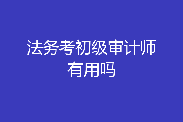 法务考初级审计师有用吗
