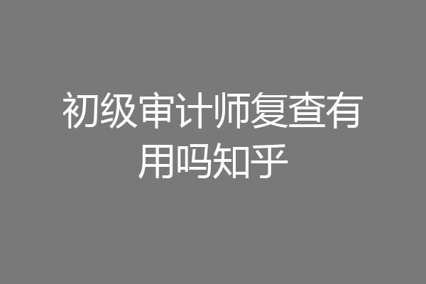 初级审计师复查有用吗知乎