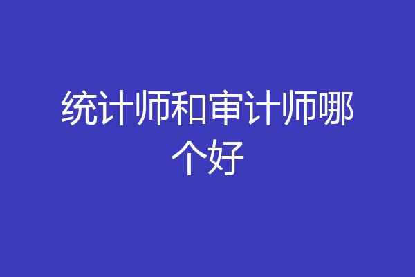 统计师和审计师哪个好