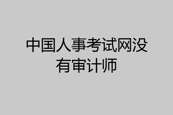 中国人事考试网没有审计师
