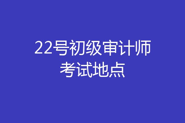 22号初级审计师考试地点