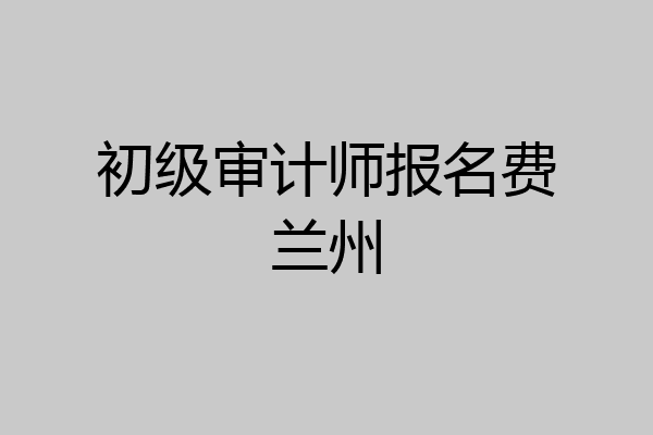 初级审计师报名费兰州