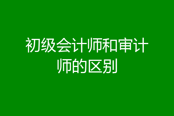 初级会计师和审计师的区别