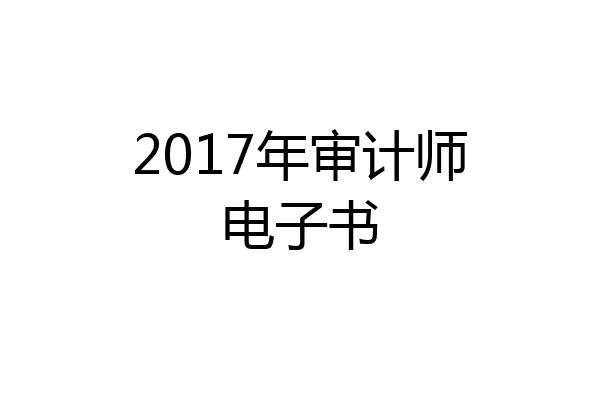 2017年审计师电子书