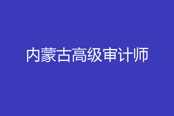 内蒙古高级审计师