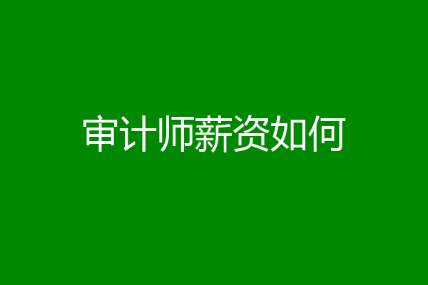 审计师薪资如何