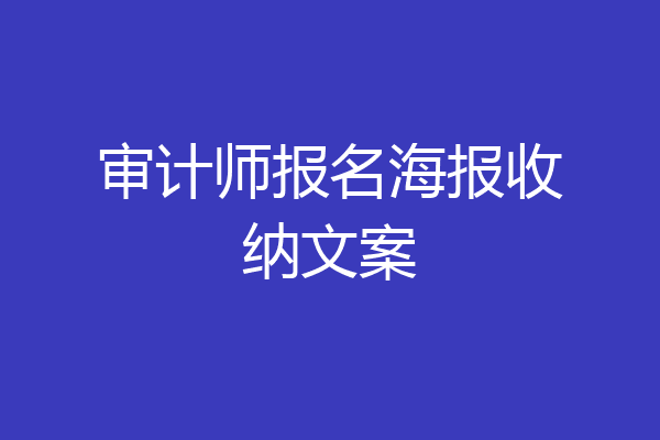 审计师报名海报收纳文案