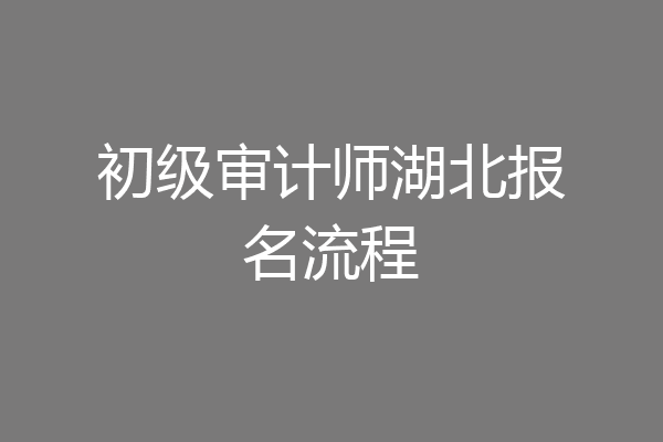 初级审计师湖北报名流程