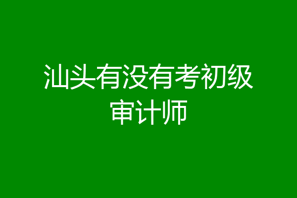 汕头有没有考初级审计师