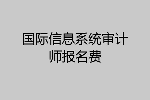 国际信息系统审计师报名费
