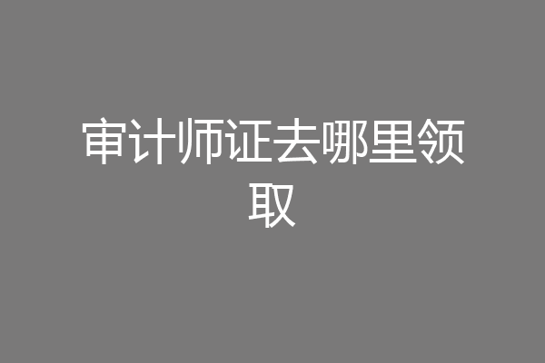 审计师证去哪里领取