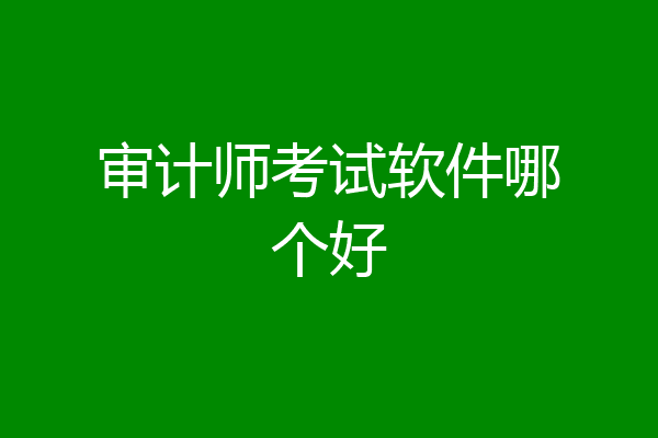 审计师考试软件哪个好