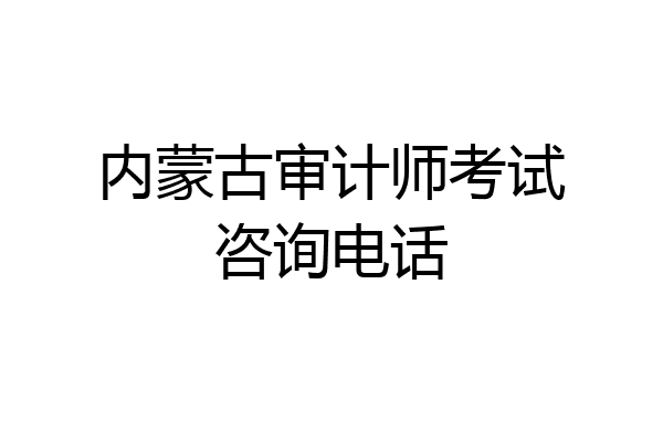 内蒙古审计师考试咨询电话
