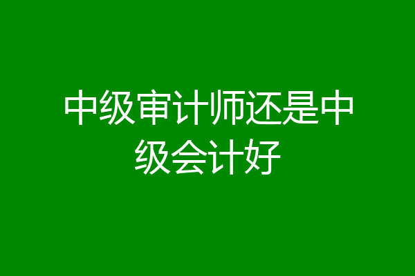 中级审计师还是中级会计好