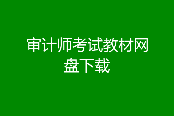 审计师考试教材网盘下载