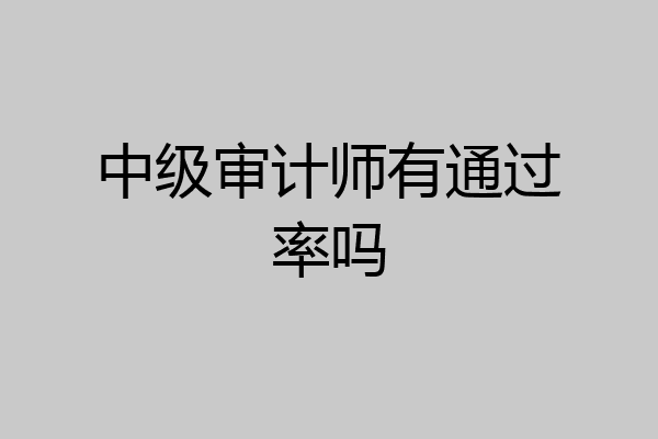 中级审计师有通过率吗