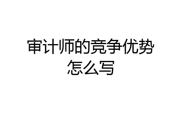 审计师的竞争优势怎么写