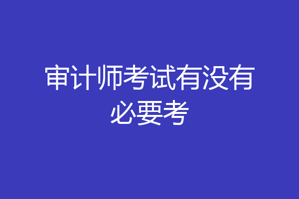 审计师考试有没有必要考