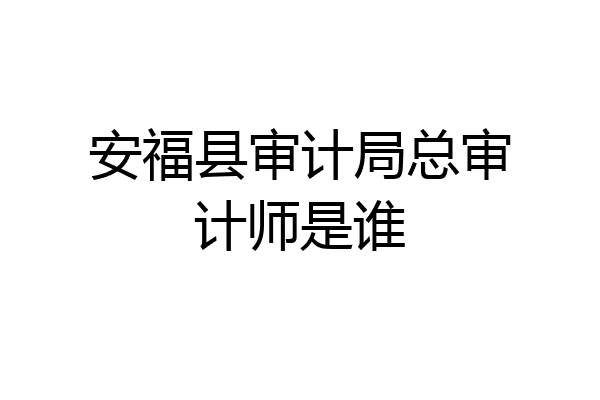 安福县审计局总审计师是谁