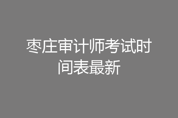 枣庄审计师考试时间表最新