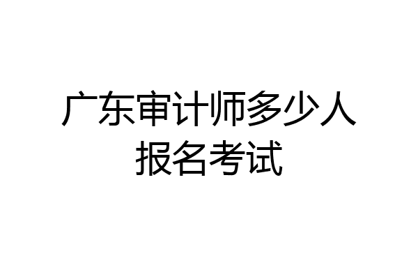 广东审计师多少人报名考试