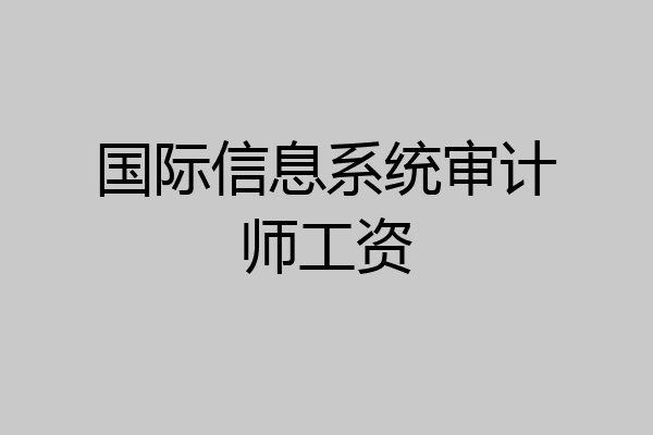国际信息系统审计师工资