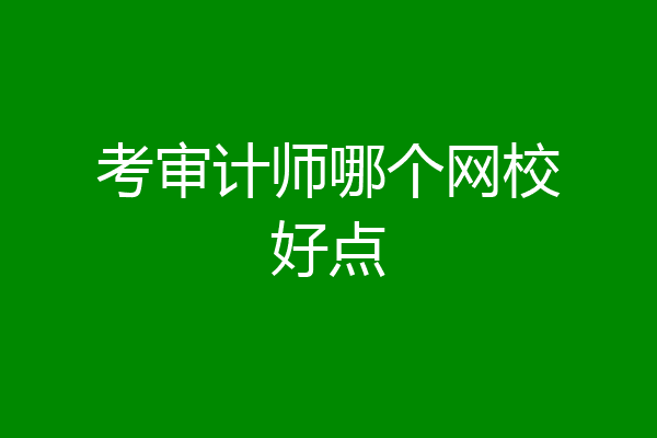 考审计师哪个网校好点