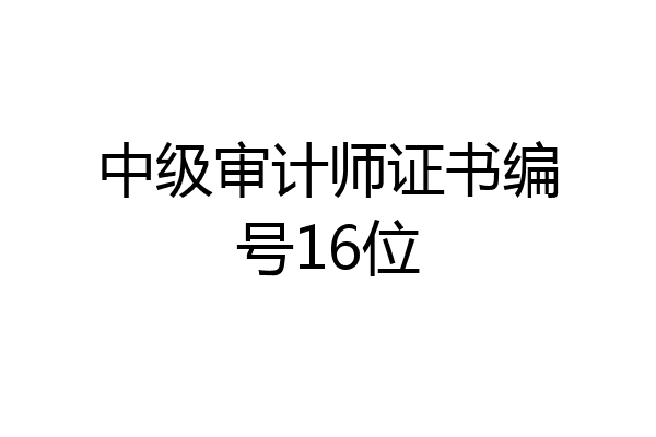 中级审计师证书编号16位