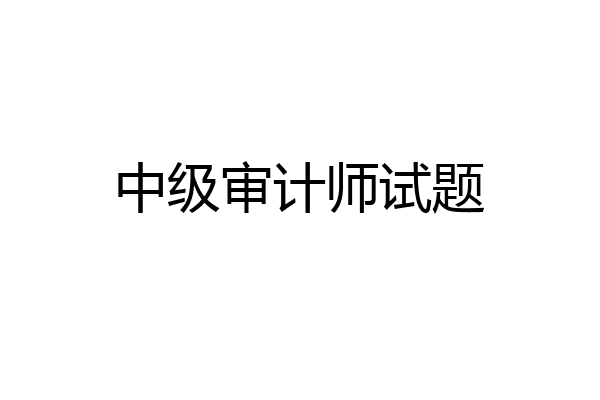 中级审计师试题