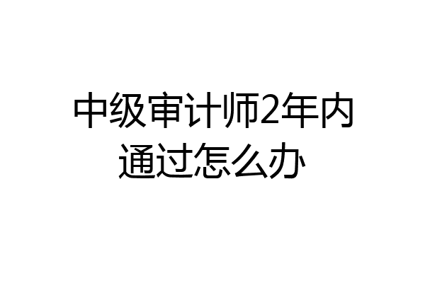 中级审计师2年内通过怎么办